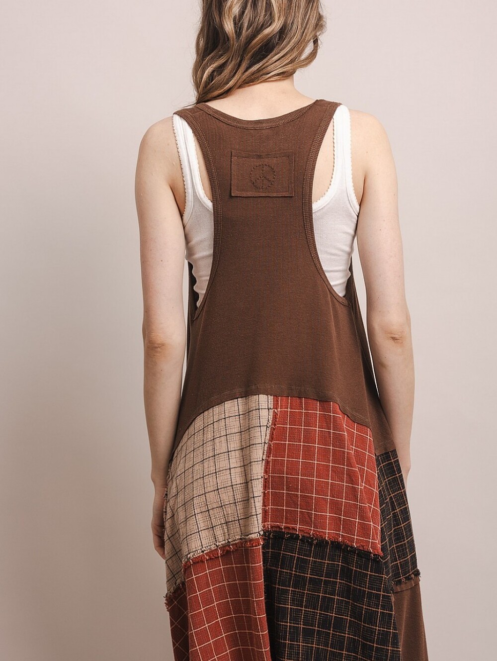 Boho Patchwork Free Style Tank Dress Bohemian Summer Hippie Peasant Dress L/XL - Picture 4 of 8
